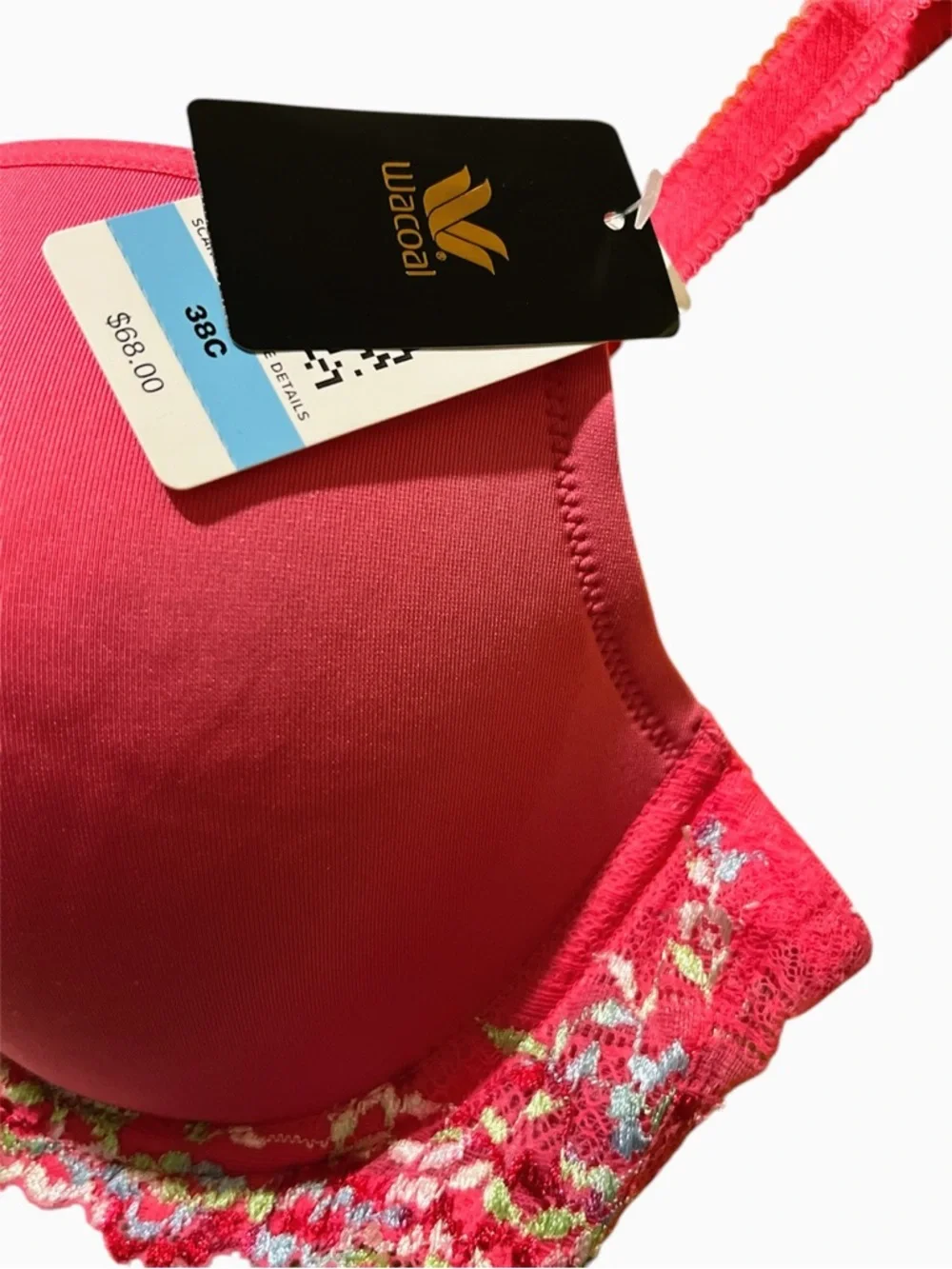 Wacoal Embrace Lace Pink Molded Contour T-Shirt Bra 38C - Picture 4 of 9